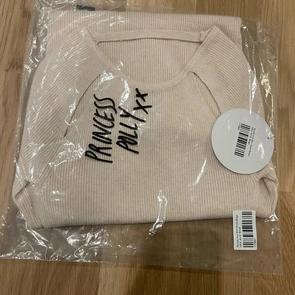 NWT Princess Polly Neruda Knit Mini Dress Beige 4 - Picture 5 of 8